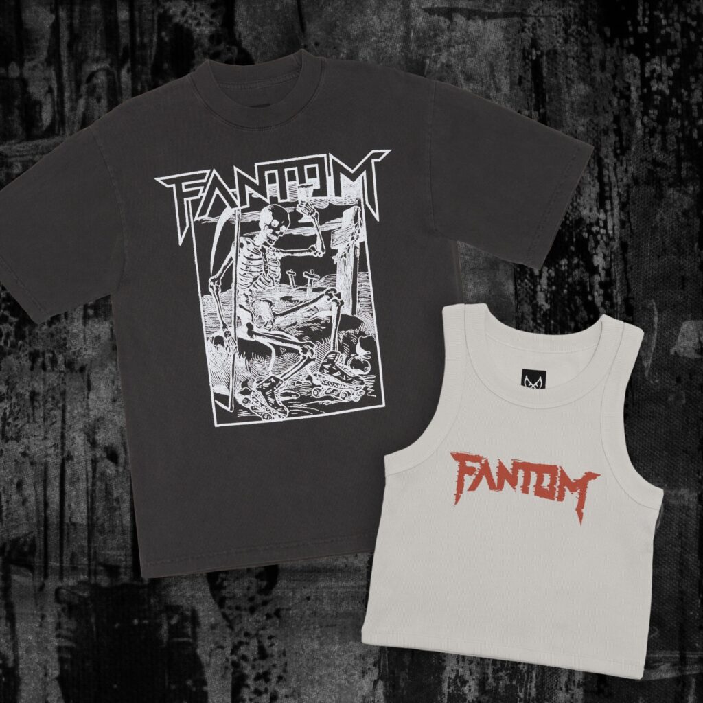 grim reaper t-shirt and fantom tank top side by side